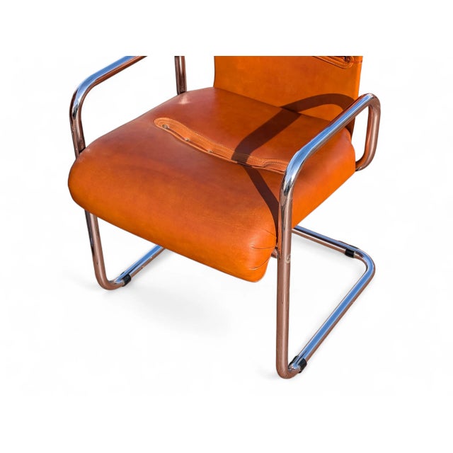 Metal Vintage Tucroma Leather Chairs by Guido Faleschini, 1970s, Set of 4 For Sale - Image 7 of 9