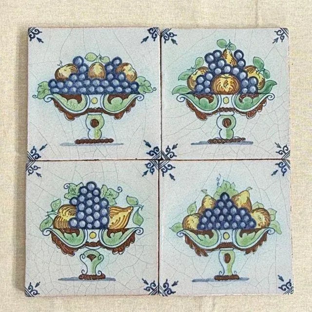 19th Century Delft Hand-Painted Wall Tiles, Set of Four (4) For Sale - Image 9 of 9