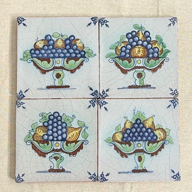 19th Century Hand-Painted Delft Wall Tiles, Set of Four For Sale - Image 9 of 9