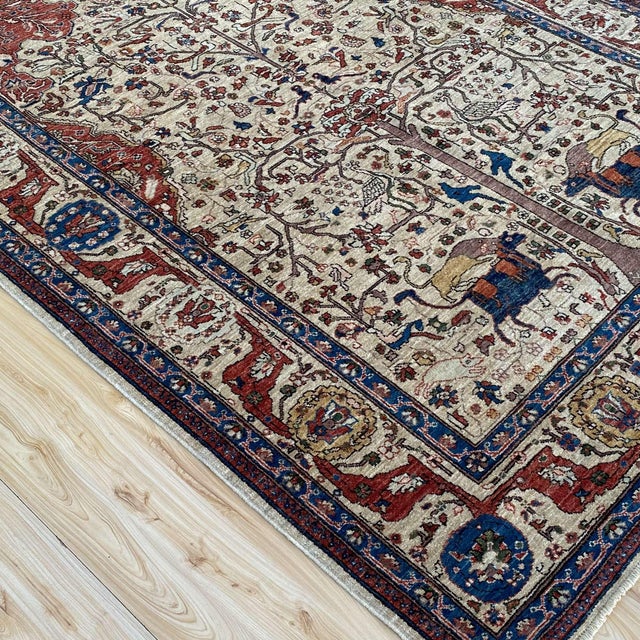 2020s Fine Ivory Persian Isfahan Tree of Life Hand-Knotted Wool Rug - 5'7" X 7'8" For Sale - Image 5 of 13