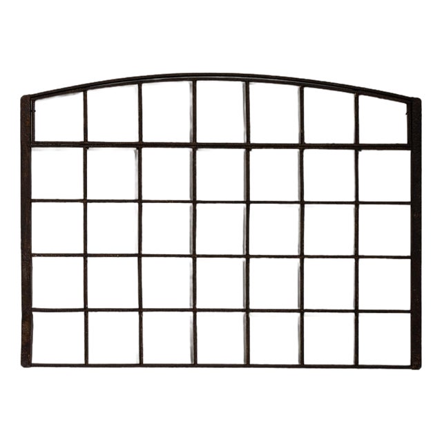 Early 20th Century France Black Wrought Iron Window For Sale