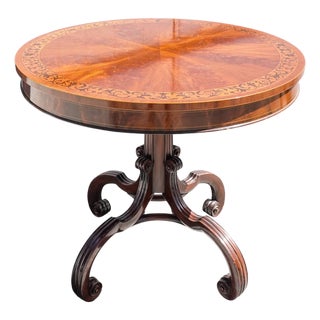 1950s Schmieg & Kotzian Inc. Round Mahogany Table For Sale