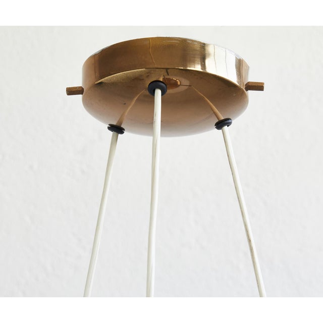 Opaline Glass and Brass Chandelier from Stilnovo, Italy, 1950s For Sale - Image 6 of 9