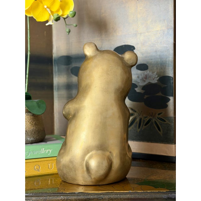 Vintage Brass Bronze Lucky Bamboo Panda Statue Sculpture Figure For Sale In Los Angeles - Image 6 of 12