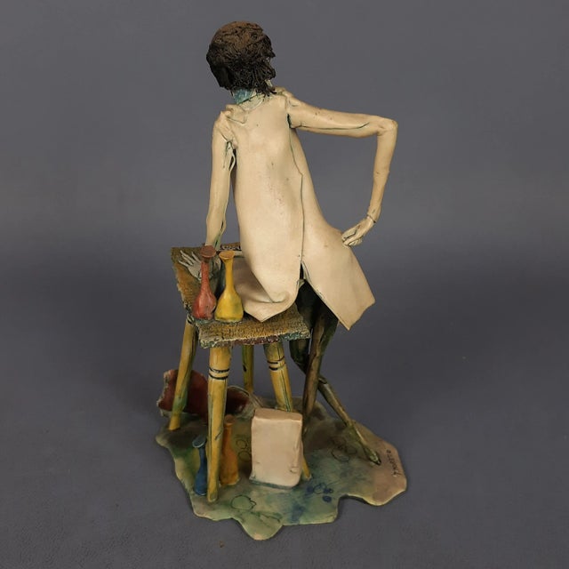 Vintage Ceramic Sculpture of the Wren Scientist by Toni Moretto, 1950s For Sale - Image 4 of 14