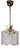 Antique Brass Metal Frosted Glass Single-Light Chandelier, 1990s For Sale