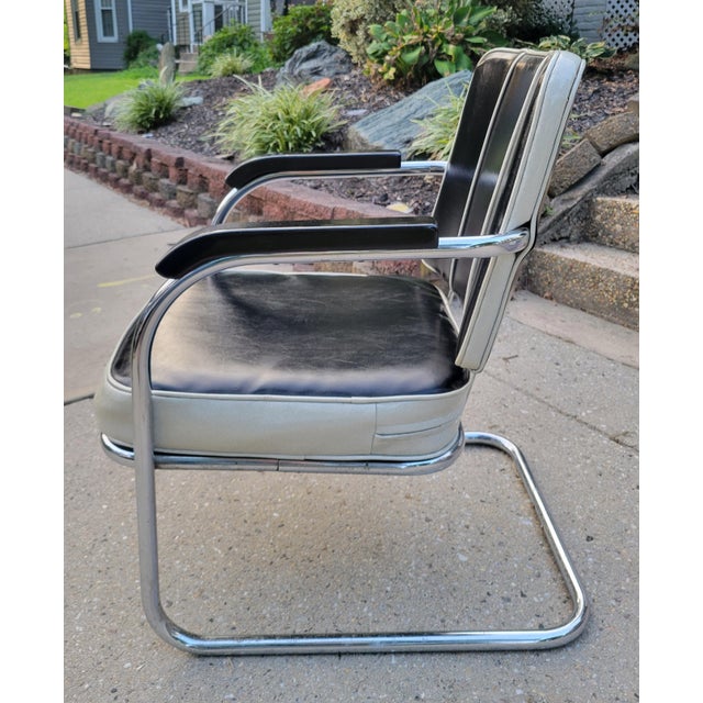 Wood Mid 20th Century Streamline Art Deco Springer Club Chair For Sale - Image 7 of 17