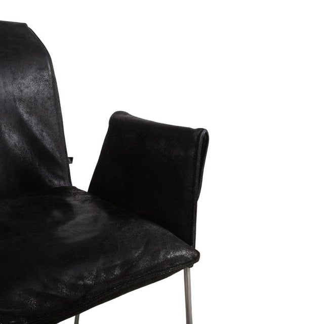 Mexico Chairs in Black Leather and Chrome from KFF For Sale - Image 4 of 16