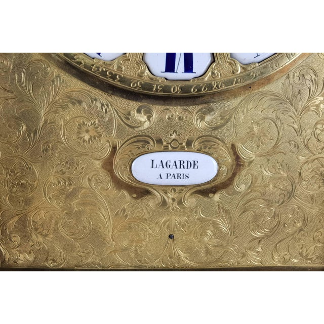 Antique Pendulum Clock in Bronze and Wood from Lagarde, Paris, 1860s For Sale - Image 15 of 18