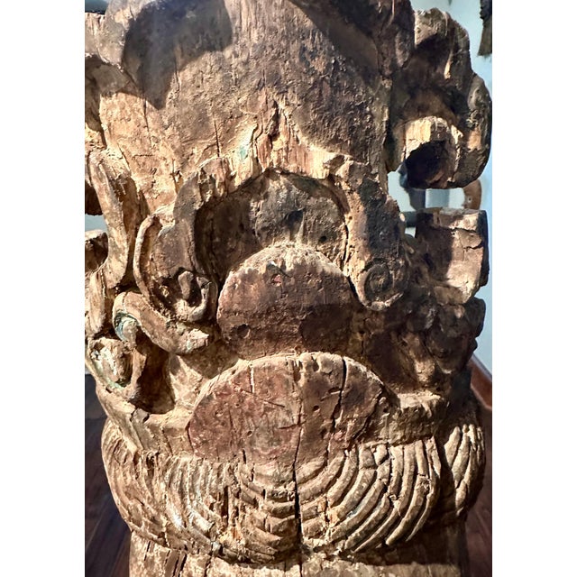 Large Wood Sculpture of Boddhisatva Head Ming Dynasty For Sale - Image 13 of 17