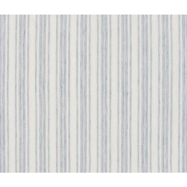 Sample - Schumacher Montallegro Linen Sheer Fabric in Cadet For Sale