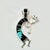 Late 20th Century Vintage Calvin Begay Contemporary Southwestern Navajo Sterling, Blue Opal & Jet Dancing Horn Player Pendant For Sale - Image 5 of 11