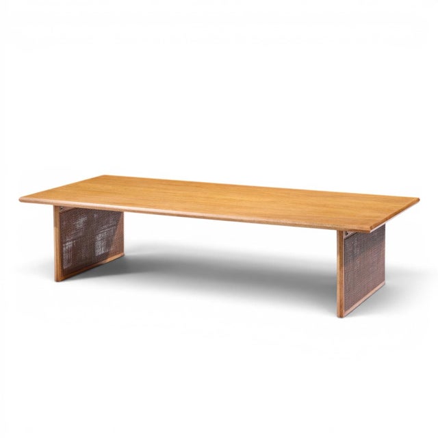 Brown Founders Mid Century Walnut and Cane Coffee Table For Sale - Image 8 of 9