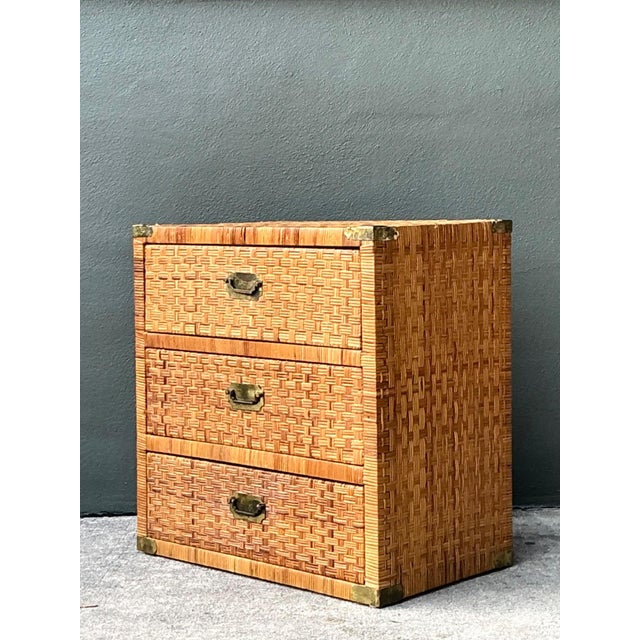 Vintage Woven Rattan Chest of Drawers For Sale - Image 9 of 11