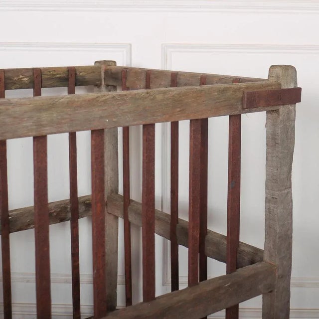 Wood Scrubbed Oak Log Bin, 1890s For Sale - Image 7 of 10