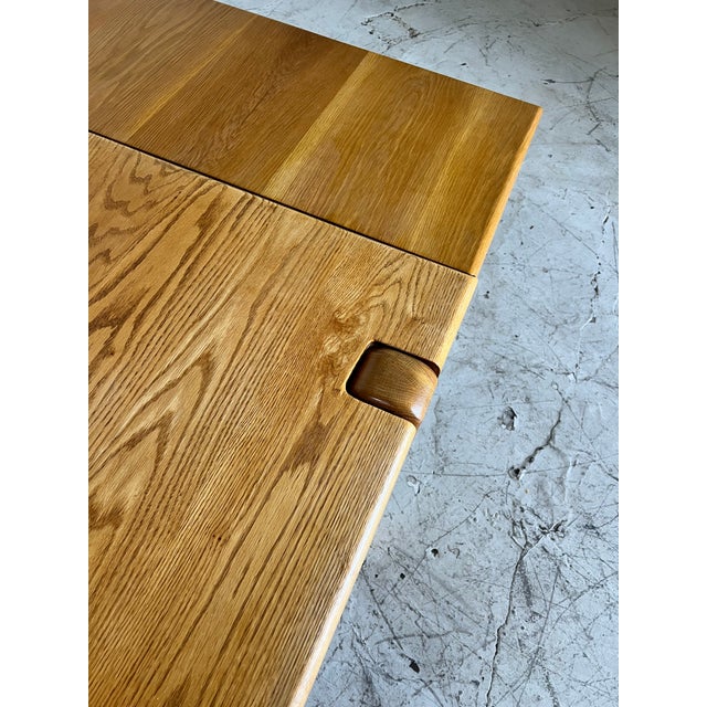 1970s Vintage Studio Craft Large Oak Dining Table For Sale - Image 5 of 6