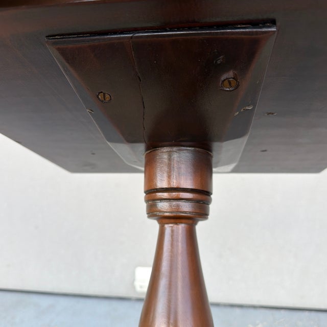 Antique Connecticut Federal Cherrywood Inlaid Snake Leg Candlestand, Circa 1800–1820 For Sale - Image 6 of 12