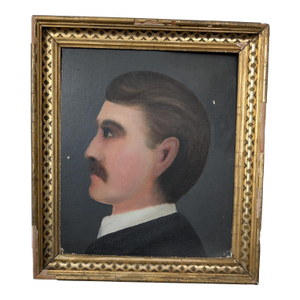 "Big Ear": 19th Century American Folk Painting of a Gentleman