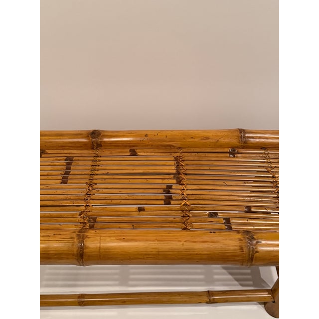 Bamboo & Rattan Midcentury Modern Bench For Sale - Image 11 of 11