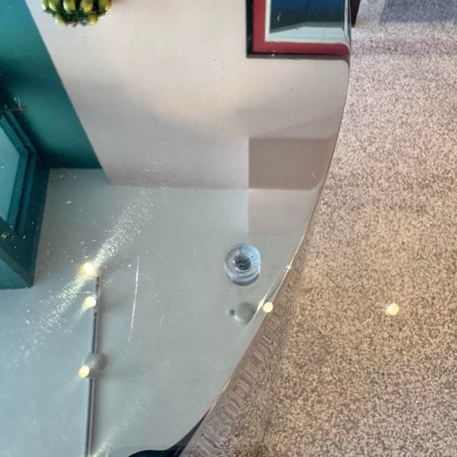 Metal Vintage 1970’s Paul Mayan Style Circular Glass and Chrome Base Dining Table For Sale - Image 7 of 10