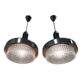 Metal Chandeliers from Napako, 1970s, Set of 2 For Sale