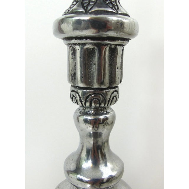 Silver Cast Nickel Table Lamp For Sale - Image 8 of 8