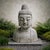 Stone Vintage Stone Garden Buddha Bust Statue For Sale - Image 7 of 7