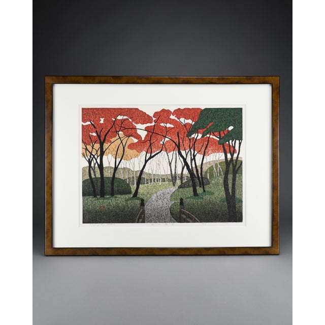 Kazuyuki Ohtsu, Autumn Garden, 1999, Woodblock Print, Framed For Sale - Image 14 of 14