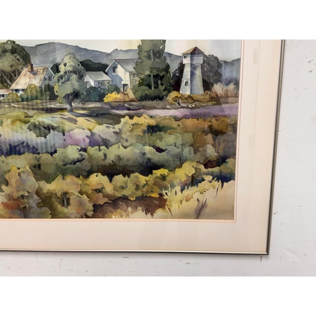 Charlotte Panton Rossi Home Place Framed Watercolor, Circa 1996 For Sale In San Francisco - Image 6 of 12