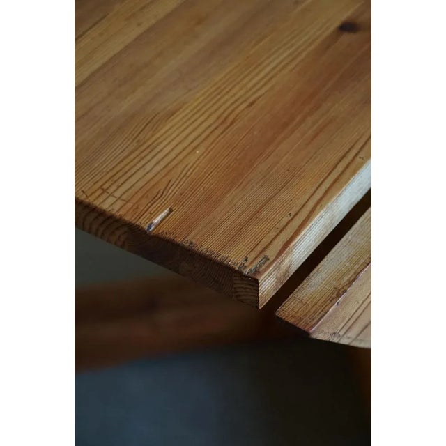 Mid-Century Swedish Asymmetrical Folding Flip Table in Pine, 1950s For Sale - Image 6 of 16