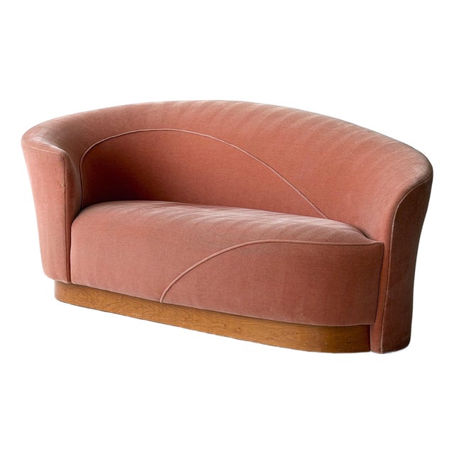 1970s Postmodern Mohair Lounge Chaise For Sale