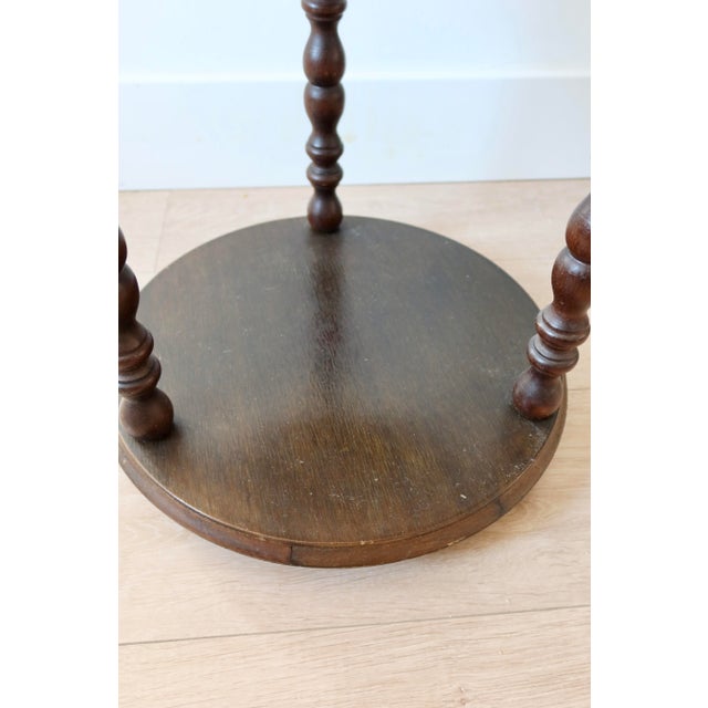 Vintage Turned Wood 3-Level Side Table, 1970s For Sale - Image 9 of 9