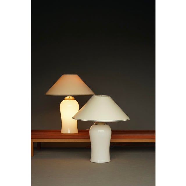 1970s Murano Glass Table Lamps Model Tschung by Ingo Maurer for M Design, 1970s, Set of 2 For Sale - Image 5 of 14