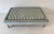 Large Italian Tufted Ottoman in Grey Velvet and Brass, 1950s For Sale - Image 3 of 7