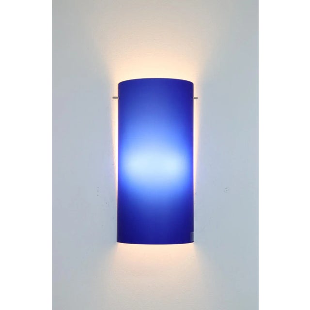 Royal Blue 1990s Modern Murano Glass Wall Lamp For Sale - Image 8 of 11