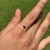 Art Nouveau 14k Gold Natural Baguette Blue Sapphire Diamond Stacking Thin Band Ring Size 4 For Sale - Image 3 of 16