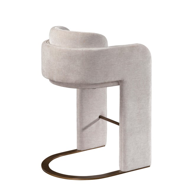 Elevate your kitchen with our Indigo Upholstered Counter Chair in off white. Sink into the luxurious gray chenille velvet...