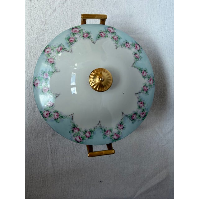 Gold Leaf Petite Floral Casserole Dish With Lid