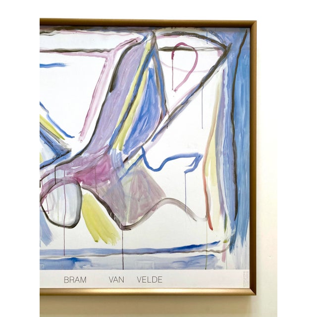 Mid-Century Modern Bram Van Velde Vintage 1989 Abstract Expressionist Lithograph Print Framed French Poster " Composition " 1969 For Sale - Image 3 of 13