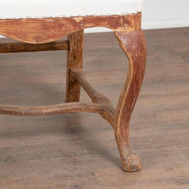 Late 18th Century Pair of Swedish Red Painted Rococo Pine Side Chairs For Sale - Image 11 of 17