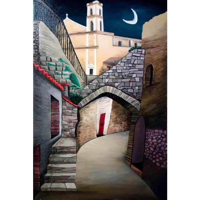 The village and the moon is an original contemporary artwork realized by the italian artist sabrina pugliese (b. 1990)....