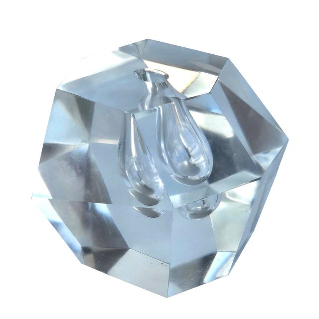 Vintage Iittala Faceted Crystal Orchid Bud Vase Designed by Timo Sarpaneva For Sale In Miami - Image 6 of 13