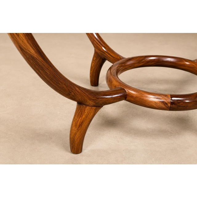 Round Coffee Table in Caviúna Wood & Glass by Giuseppe Scapinelli, Brazil, 1950s For Sale - Image 14 of 18