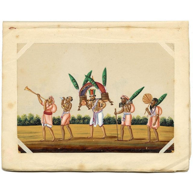 Gold Indian Company School, a Cauvery, Holy Water Carrier, 1800s, Gouache on Paper For Sale - Image 8 of 9