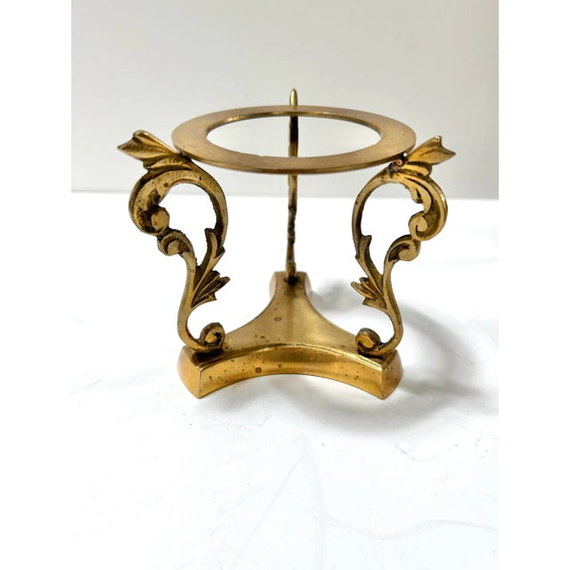 Alabaster Vintage Marble & Onyx Decorative Spheres on Brass Pedestals – Set of 3 For Sale - Image 8 of 9