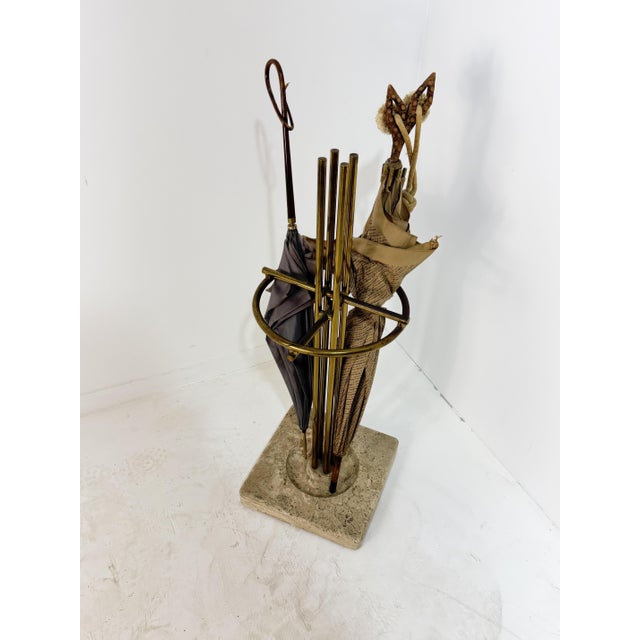 Brass and Marble Umbrella Stand, Italy, 1970 For Sale - Image 6 of 8