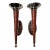 Vintage Rustic Southwestern Polished Chrome and Leather Wrapped Wall Candle Sconces- Set of 2 For Sale