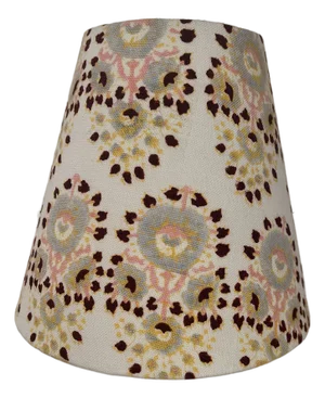 John Robshaw Custom Fabric Empire Style Lamp Shade in Lanka Oyster Fabric
