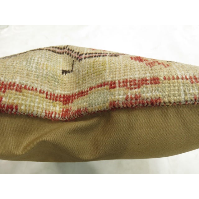 Zabihi Collection Red Oushak Medallion Rug Pillow For Sale - Image 4 of 4