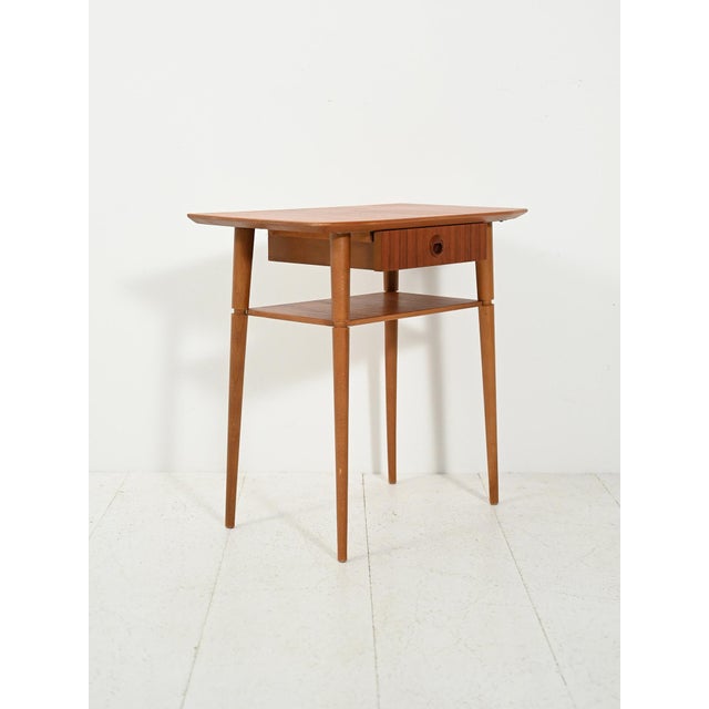 Scandinavian Teak Bedside Table, 1960s For Sale - Image 3 of 10
